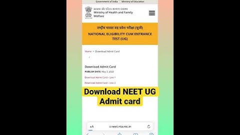NEET admit card released ,How to download neet admit card 2023 #neet2023 #mbbs #neetadmitcard