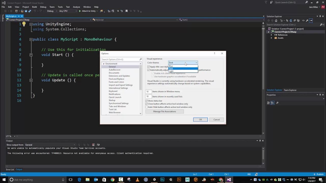 Changing Script Editors in Unity - YouTube image.