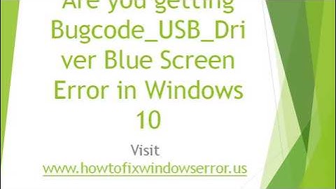 Fix Bugcode USB Driver Blue Screen Error in Windows 10