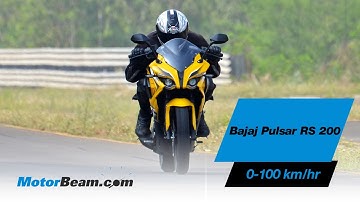 Bajaj Pulsar RS 200 - 0-100 km/hr & Top Speed | MotorBeam