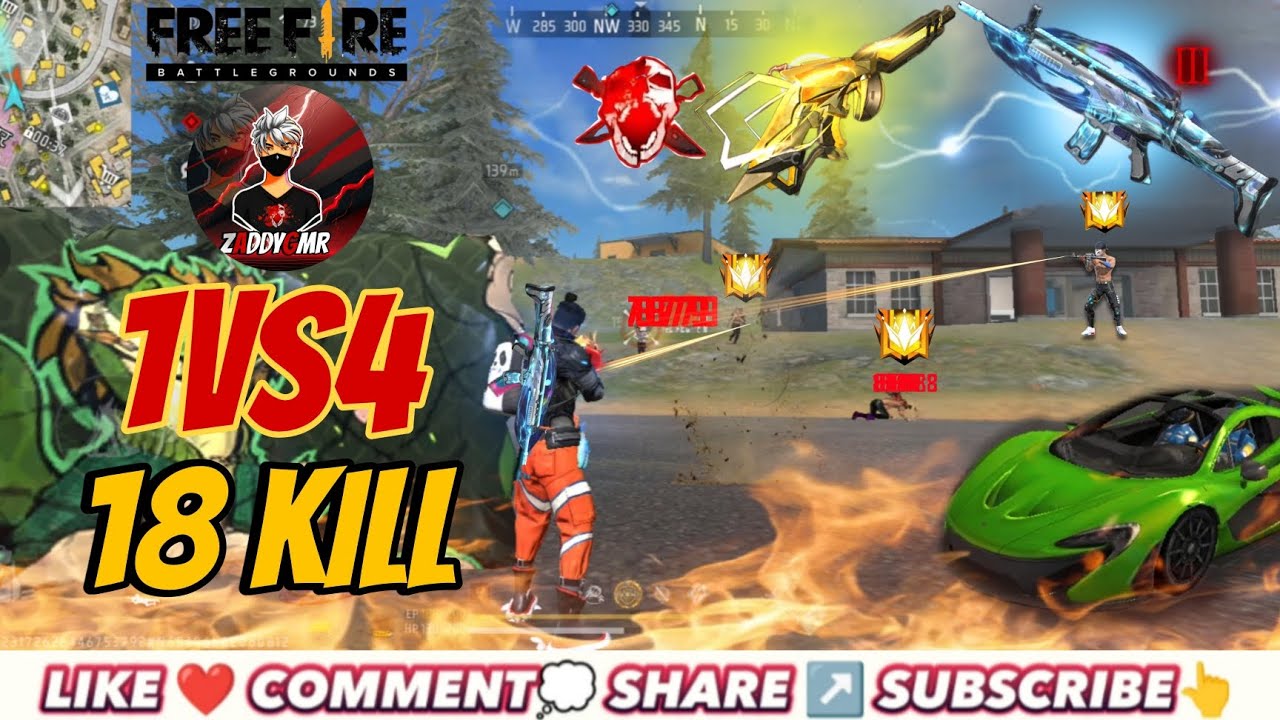 18 kill 🤯 SOLO💪 VS SQUAD GAMEPLAY (SCAR+THOMPSON HEADSHOT RATE 99%) GAMING PHONE POCO M4 PRO 📱
