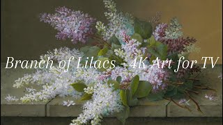 HD Raoul M. De Longpré: Branch of Lilacs | 2-Hour Floral TV Art | No Sound Screensaver screenshot 1
