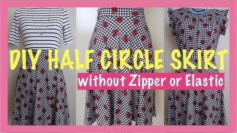 HOWTO DIY HALF CIRCLE SKIRT WITH NO ZIPPER OR ELASTIC Sewing for Beginners
