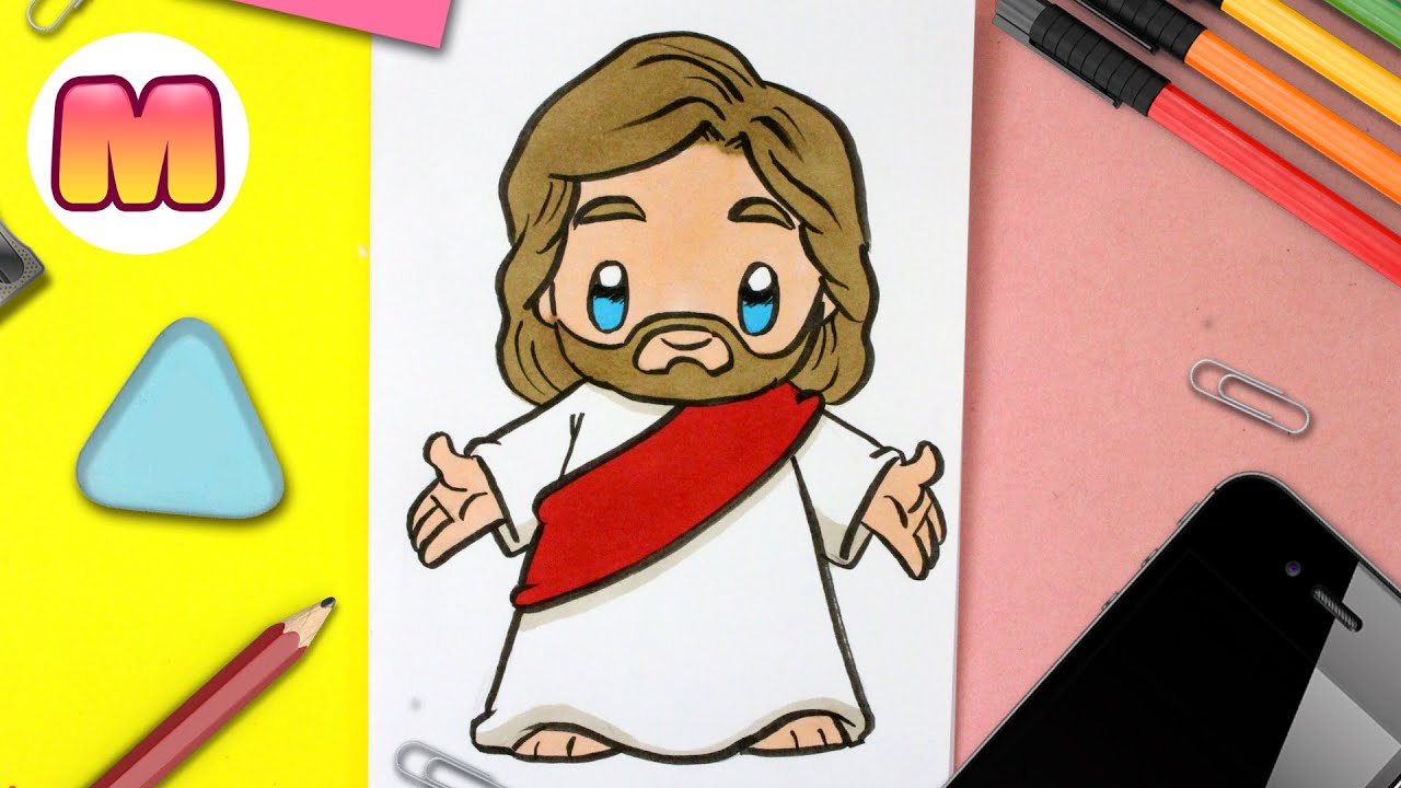 COMO DIBUJAR A JESÚS DE NAZARET KAWAII ???? Dibujos de Navidad ???? Cómo  dibujar a Jesucristo - YouTube