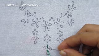 Hand Embroidery Latest Neck Line Embroidery Tutorial for Dresses, Easy Neck Line Embroidery Design