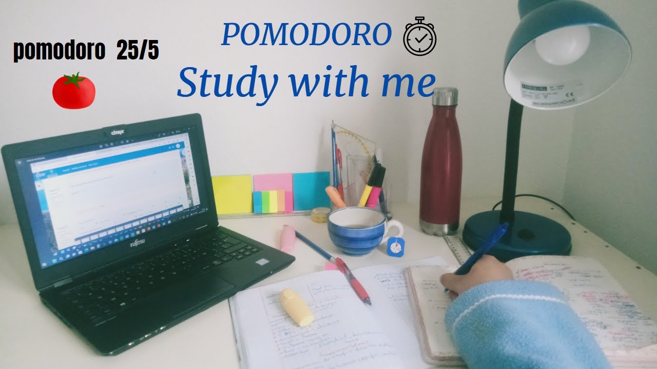 POMODORO STUDY WITH ME | 25/5 , Background noise, no music ,real time ...