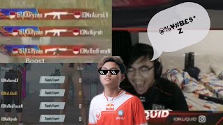 Reaction player ION ketika timnya diratakan BTR Ryzen seorang diri.