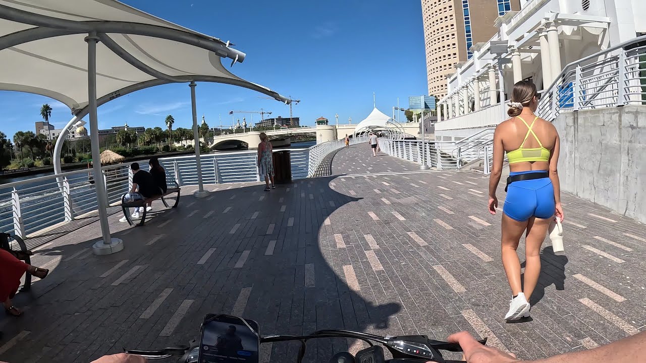 Tampa Riverwalk biking 4k YouTube
