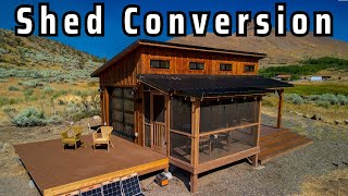 She Converted a Shed into a Beautiful Tiny Cabin on 13-Acres