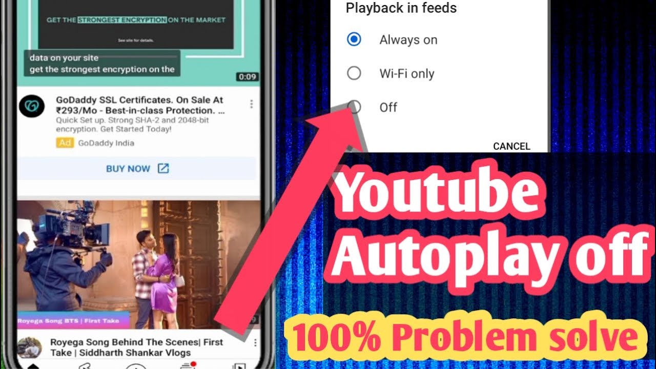 Turn Off Auto Play Video On YouTube Home Page। Autoplay Video Off In ...