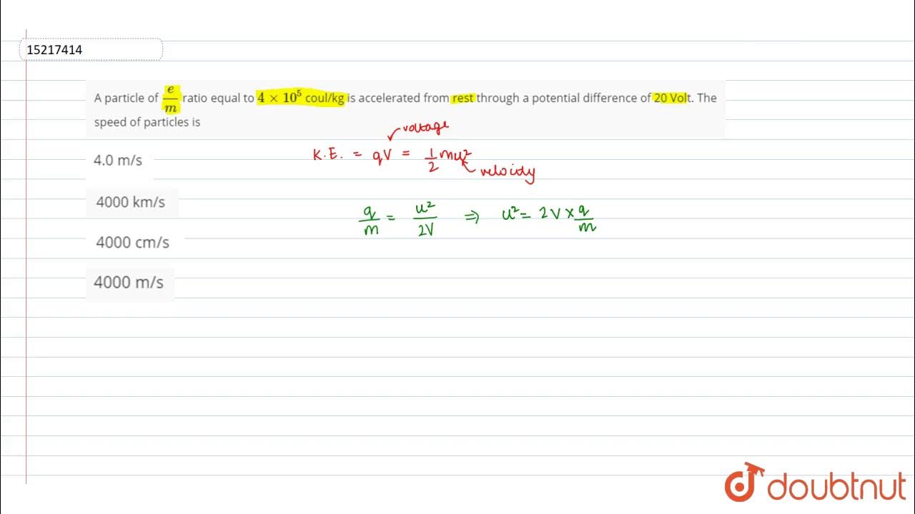 A Particle Of e m Ratio Equal To 4xx10 5 Coul kg Is Accelerated a-particle-of-e-m-ratio-equal-to-4xx10-5-coul-kg-is-accelerated