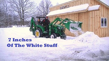 Snow Day at The Sawmill John Deere 2032r 2038r Plowing Fresh Snow