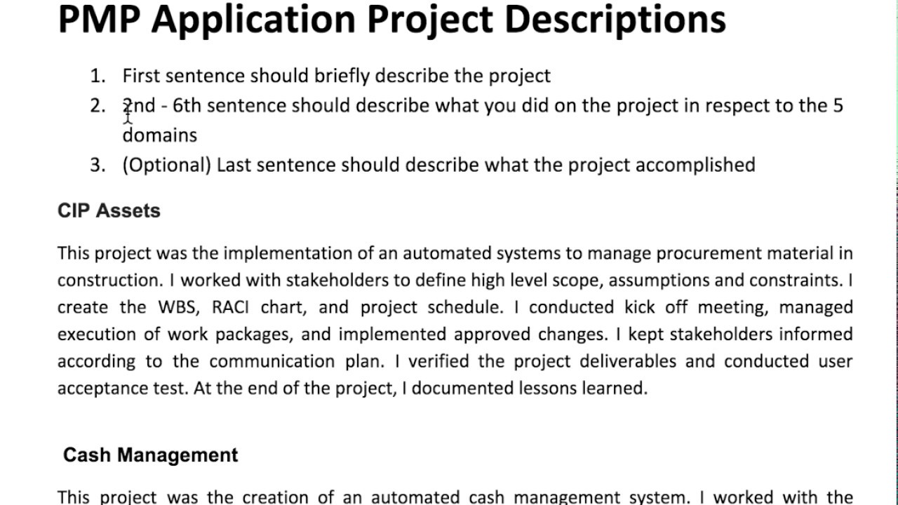 How to Write PMP Application Descriptions (Examples Provided)