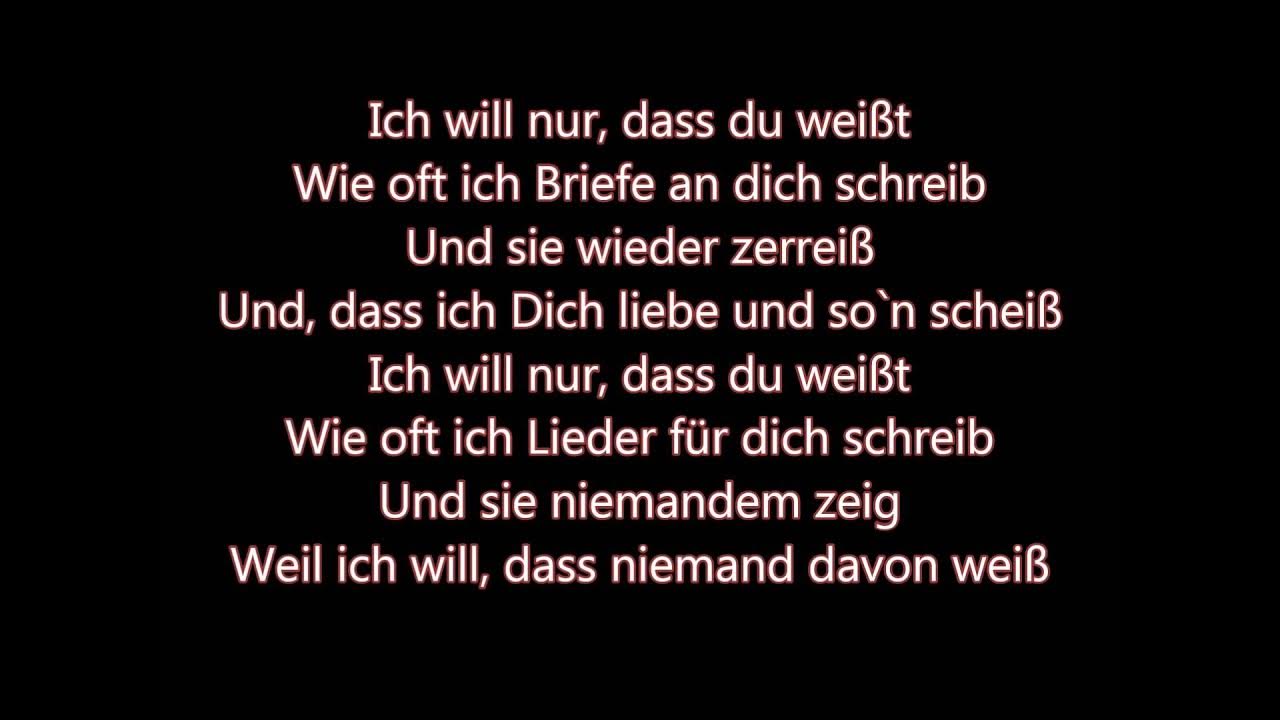Sdp Ich Will Nur Dass Du Weißt Lyrics www.youtube.com