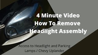 How To Remove Headlight Assembly / Headlight And Parking Lamp Access Chevy Uplander by Always Tinkering 143 views 3 years ago 4 minutes, 43 seconds