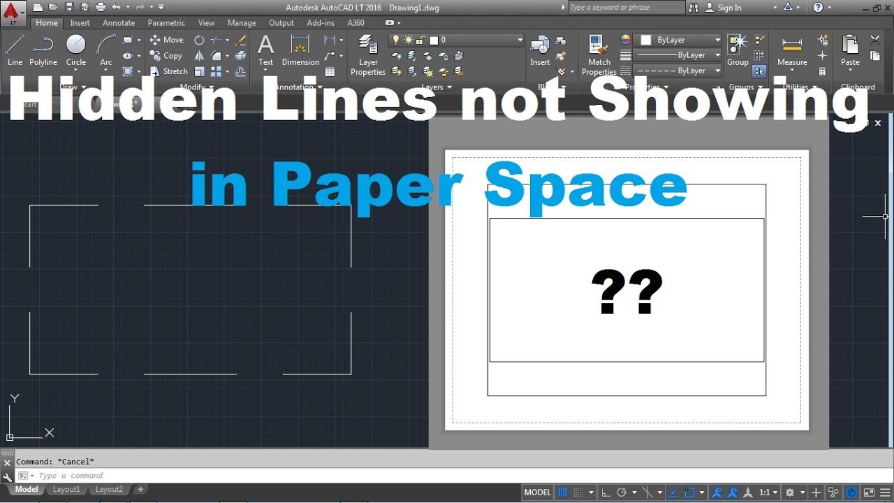 AutoCAD Hidden Lines not Showing in Paper Space  Layout  Appear Solid in Layout