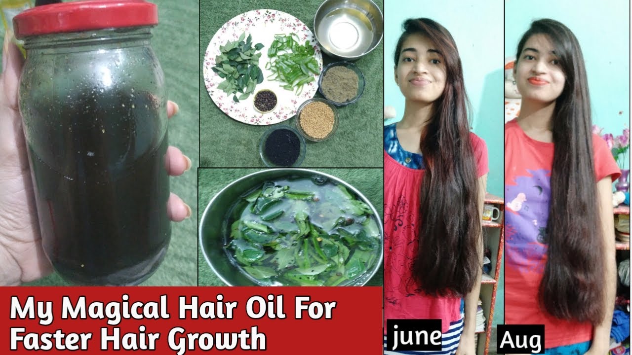 My Secret DIY Hair Oil For 2X Faster Hair Growth | Grow 1 inch Every ...