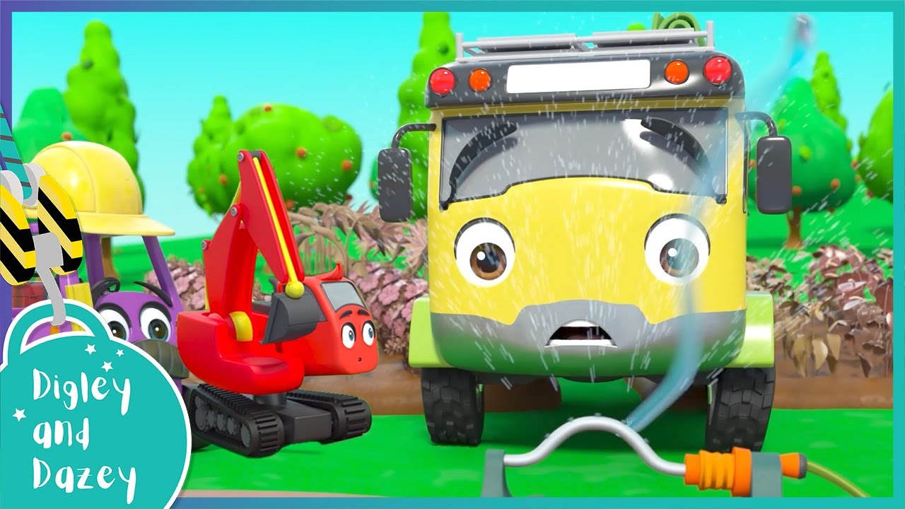 🚧Let's Build a Pond - The Leaky Hose 🚜 | Digley and Dazey | Kids Construction Truck Cartoons