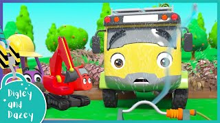 🚧Let&#39;s Build a Pond - The Leaky Hose 🚜 | Digley and Dazey | Kids Construction Truck Cartoons