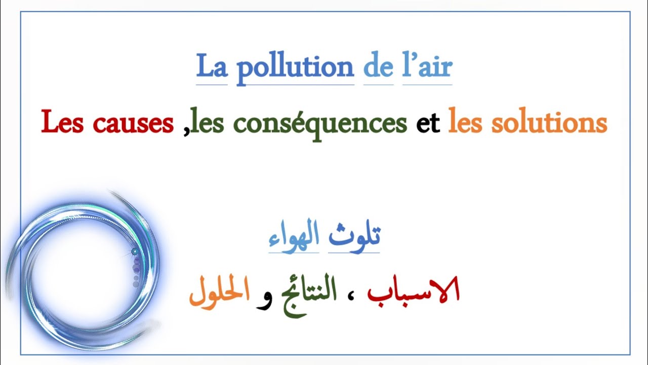تعبير عن تلوث الهواء بالفرنسية 🌎la pollution de l'air ☁