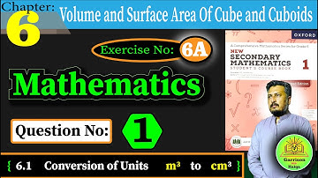 Exercise 6A Question 1 || Class 6 Math || Volume and Surface Area  APS @garrisonwithHaiqa