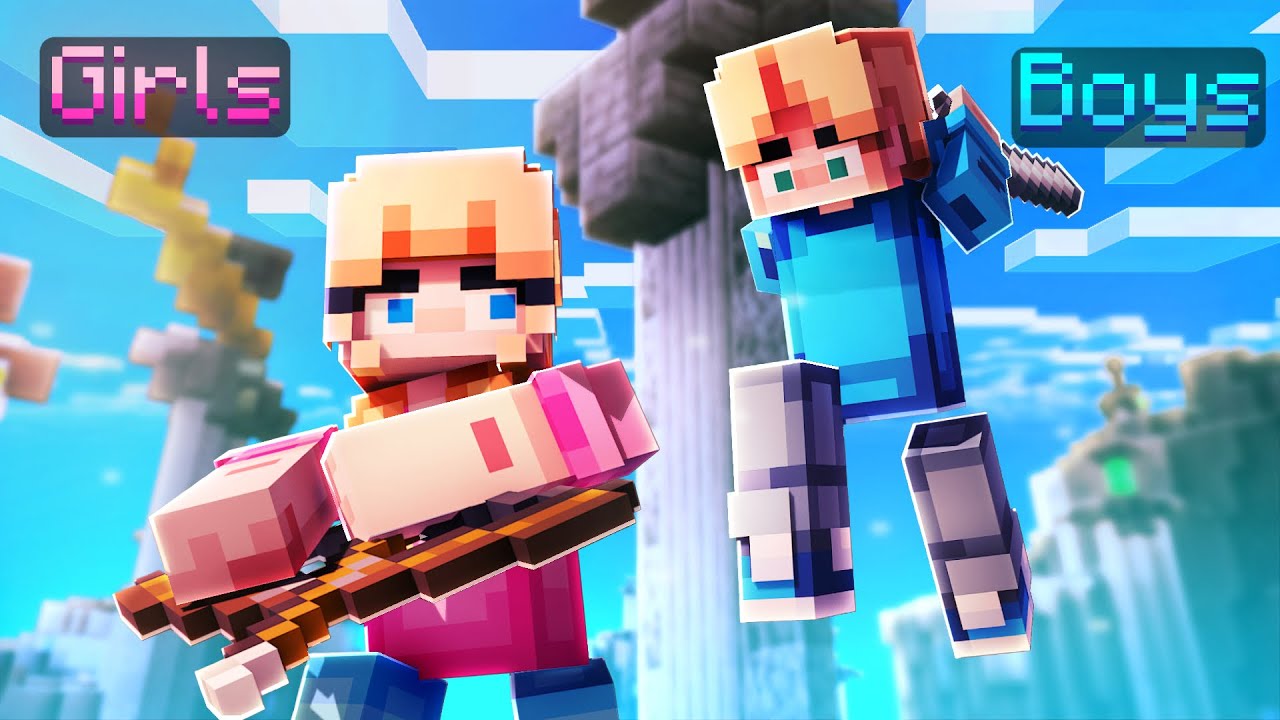 Мальчики против девочек в Minecraft PvP