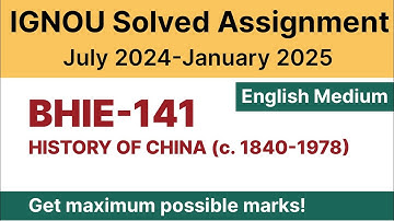 IGNOU BHIE 141 Solved Assignment 2024-25 PDF Download | English Medium | Vidyamojo
