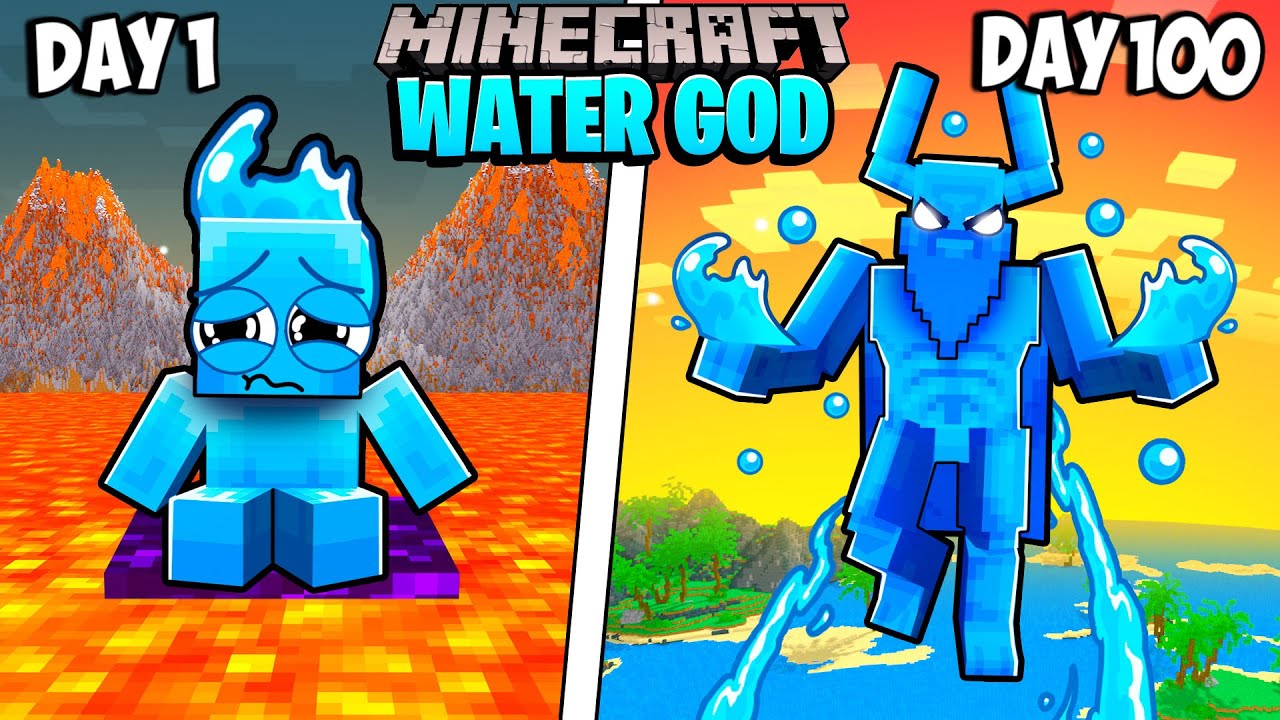 I Survived 100 Days as a WATER GOD in Minecraft!