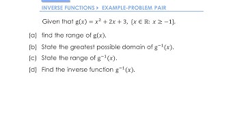 Functions » 6.2 Inverse Functions » Example (A-Level Maths)