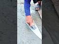 Manual Concrete Finishing with Hand Trowel | Skilled Cement Leveling Process
