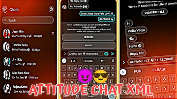 New Attitude Chat Lyrics Xml File || Alight motion Chat Lyrics Video Editing Tutorial || #xml #chat
