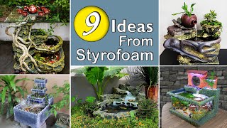 9 Unique Ideas from Foam Box  DIY Waterfall Aquarium