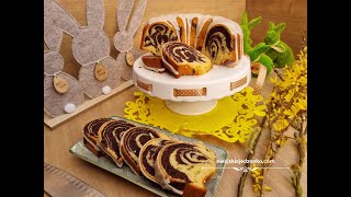 Zebra cake on orange juice, stays moist and delicious for a long time, #easter #babka #cake