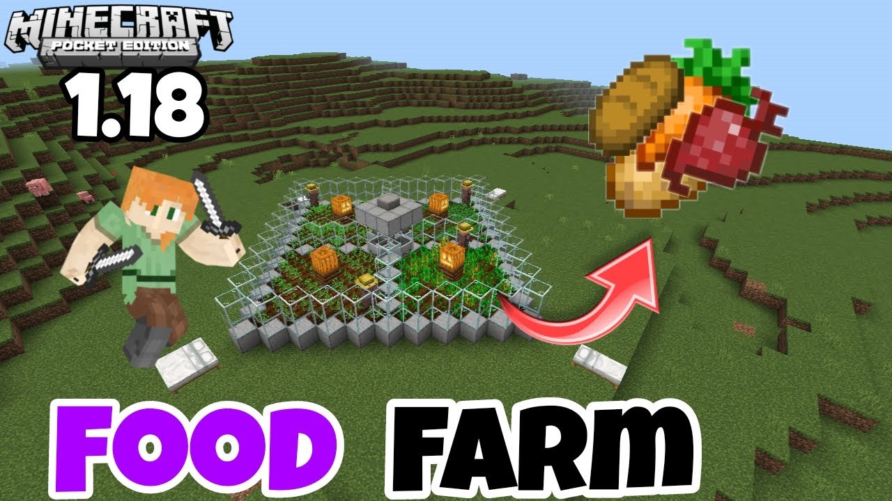 How to make automatic food farm in Minecraft pe 1.19 with hindi ...