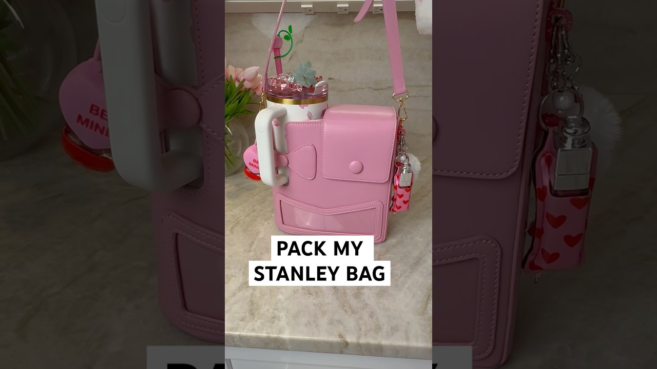 Pack my Stanley for a night out 🥳 #asmr #organization #purseessentials #whatsinmybag #stanleycup