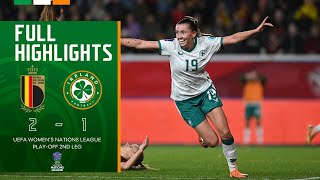 Highlights Belgium Wnt 2-1 Ireland Wnt Uefa Womens Nations League Play-Off 2Nd Leg 4-5 Agg.