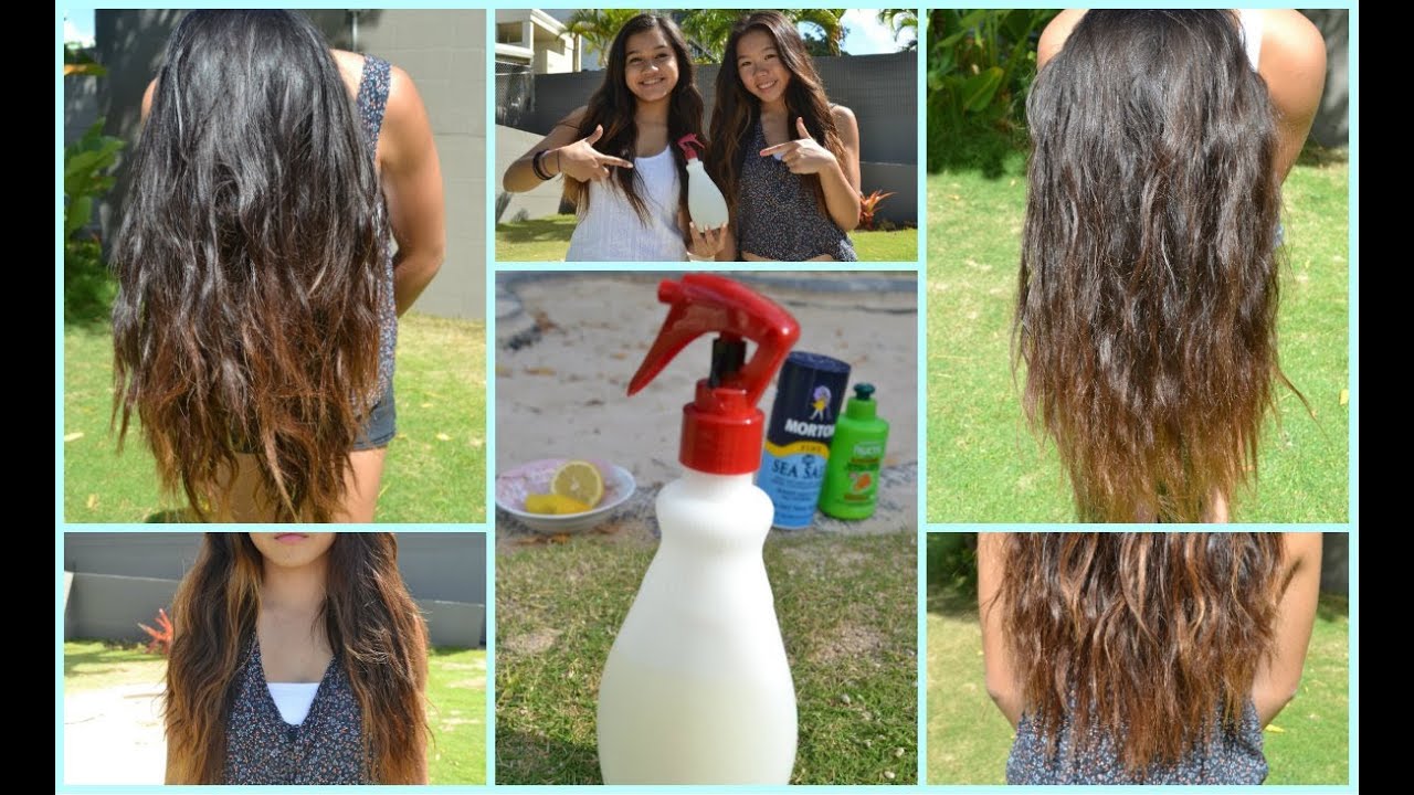 DIY Beach Sea Salt + Lightening Hair Spray! ♡ - YouTube