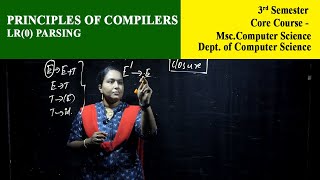 PRINCIPLES OF COMPILERS | LR(0) PARSING | Christ OpenCourseWare