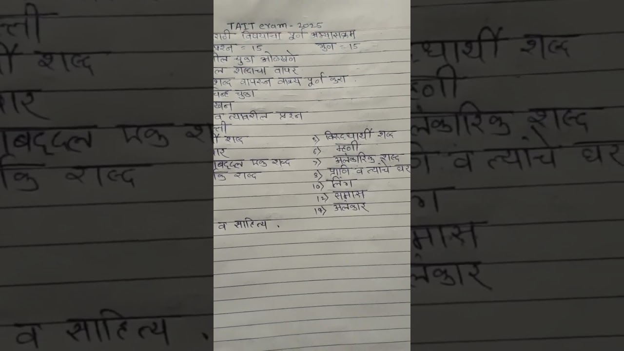 TAIT exam marathi full syllabus