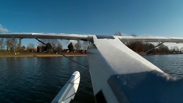 Durafly Tundra on Floats Heavy Winds With Nice Vertical Dives in Holland Raw Footage