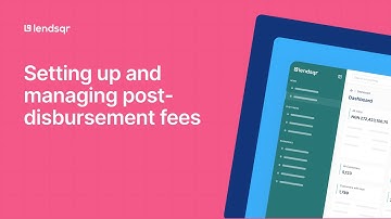 Setting up and managing post disbursement fees