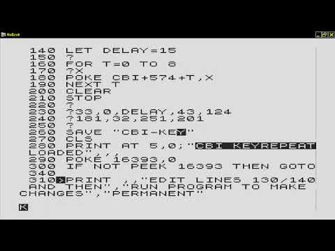 Coral Basic Interpreter Key Repeat 1990Carlo Delhez SINCLAIR ZX80 ZX 80 ZX81 ZX 81 Science of Cambri