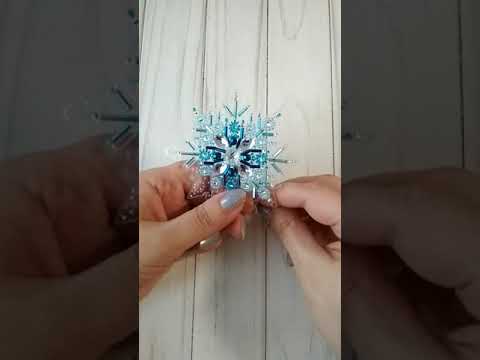 Вышивка снежинка по вязаному