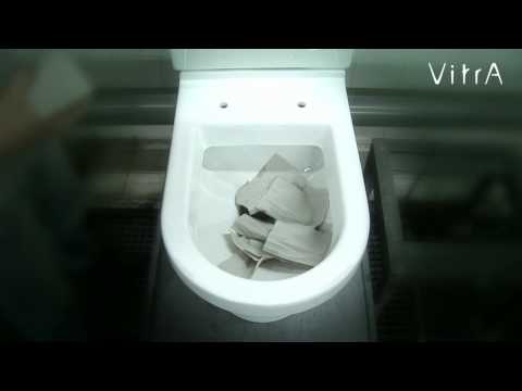 Испытание унитазов VitrA на смыв с помощью туалетной бумаги