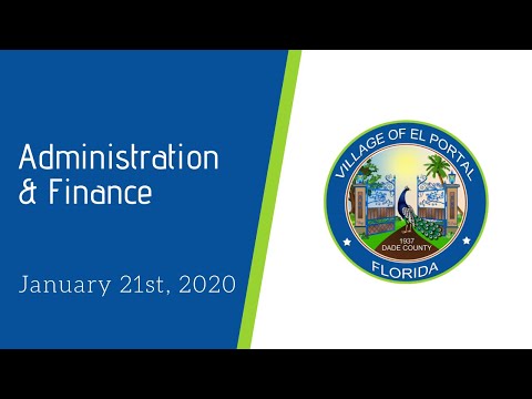Village of El Portal Admin and Finance Meeting January 21, 2020