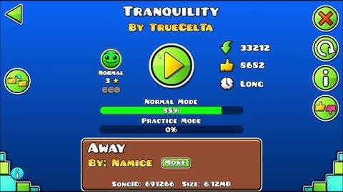Geometry Dash: Tranquility [Level Complete] By TrueCelTa [All Coins]