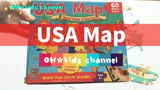 USA map puzzle!! 50 States of America  |  アメリカ合衆国パズル 全50州の名前と州都