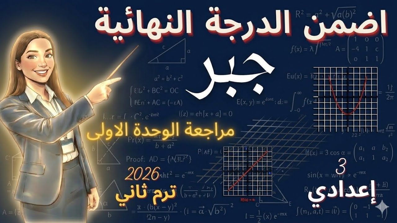 مراجعة الوحدة الاولى حل سؤال المقالي ( المعادلات ) جبر الصف الثالث الإعدادي الترم الثاني 2026 