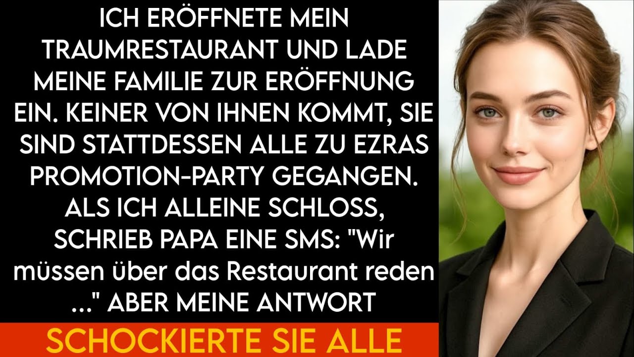 Ich eröffnete mein Traumrestaurant und lud Familie ein – doch niemand erschien!