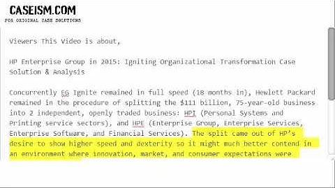 HP Enterprise Group in 2015: Igniting Organizational Transformation Case Solution & Analysis